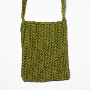 Green Handmade Crochet Crossbody Bag
